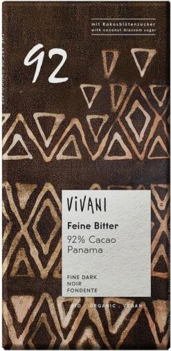 Pure Chocolade 92% Vivani - Tablet 80 Gram - Biologisch -Voedsel Serie Winkel 585x1200