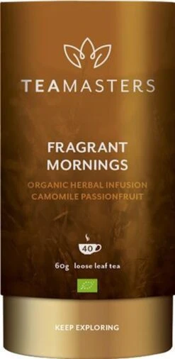 Teamasters Fragrant Mornings 60 Gram - Biologische Losse Thee - Kruiden Thee - Kamille Passievrucht Thee - Rozenbottel - Passie Vrucht Aroma - IJsthee - Zomer