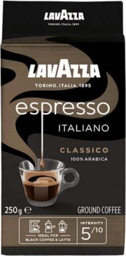 Lavazza Espresso Italiano Classico Gemalen / Filterkoffie - 8 X 250 Gram -Voedsel Serie Winkel 592x1200