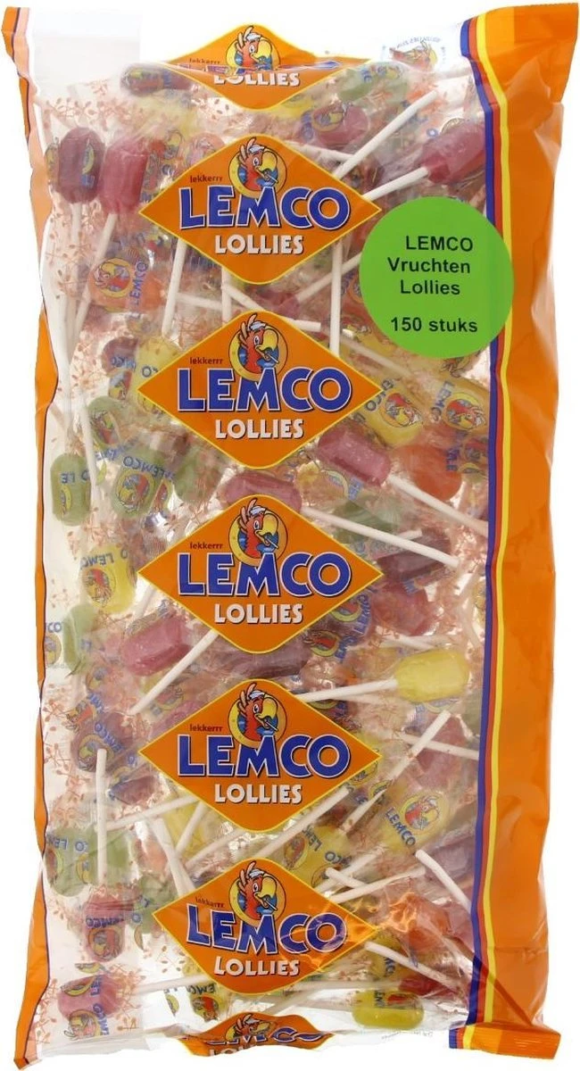 Lemco Knots Fruit Lolly's - Snoep - 150 Stuks 3 Lemco Knots Fruit Lolly's - Snoep - 150 Stuks