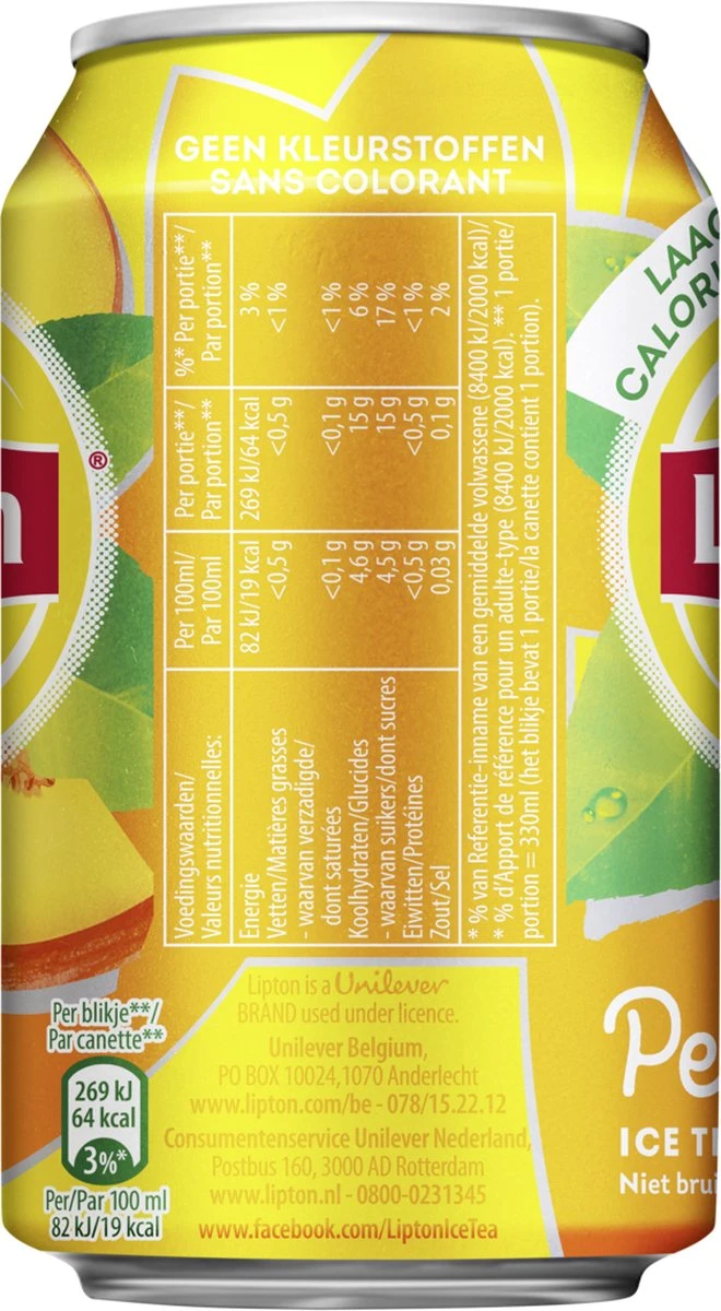 Lipton Ice Tea Peach - 24 X 330ml - Voordeelverpakking 4 Lipton Ice Tea Peach - 24 X 330ml - Voordeelverpakking - Afbeelding 2