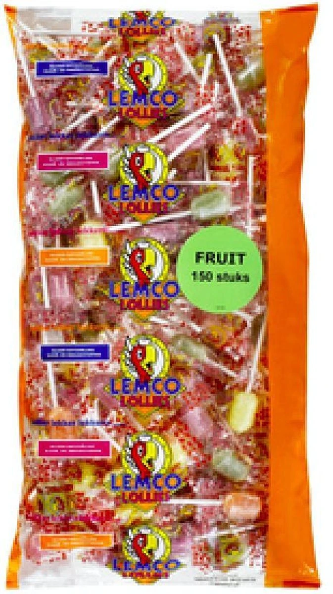 Lemco Knots Fruit Lolly's - Snoep - 150 Stuks 4 Lemco Knots Fruit Lolly's - Snoep - 150 Stuks - Afbeelding 2