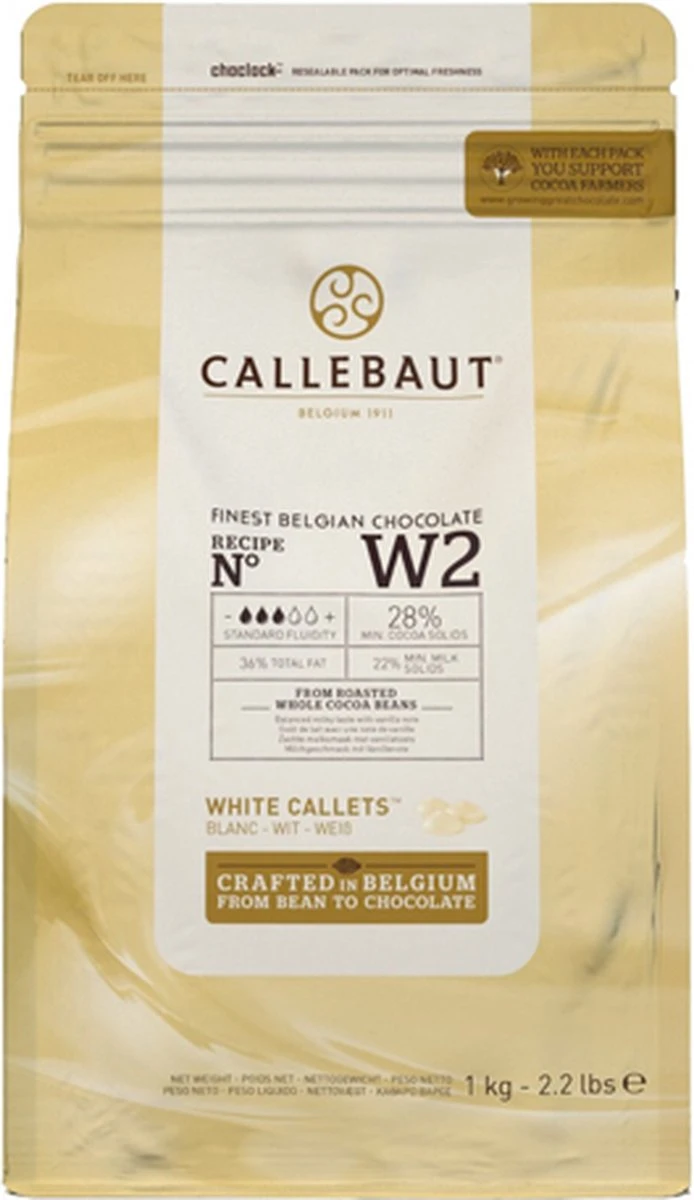 Callebaut Chocolade Callets - Wit - 1 Kg 3 Callebaut Chocolade Callets - Wit - 1 Kg