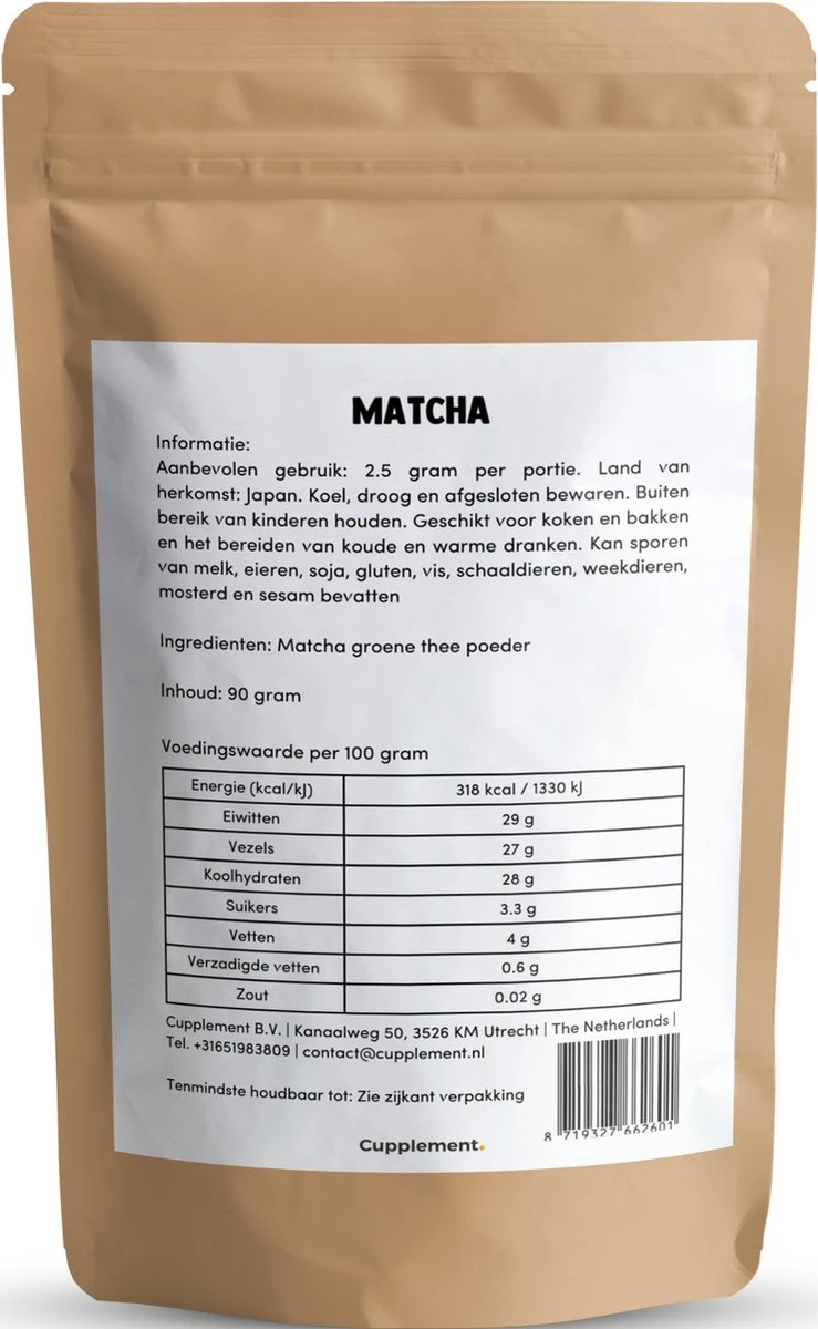Cupplement | Thee Set 2 Delig | Yerba Mate 100 Gram & Matcha 90 Gram | Biologisch | Gratis Verzending, Opschuimer & Batterijen | Cadeau Pakket 4 Cupplement | Thee Set 2 Delig | Yerba Mate 100 Gram & Matcha 90 Gram | Biologisch | Gratis Verzending, Opschuimer & Batterijen | Cadeau Pakket - Afbeelding 2