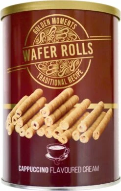 Wafer Rolls Gevuld Met Cappucino Creme