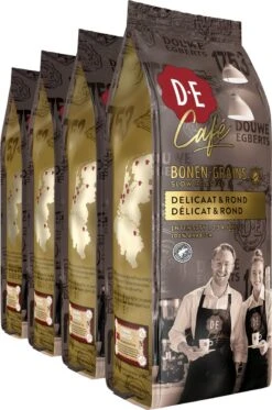 Nieuwkomers 9 Douwe Egberts D.E Café Delicaat Rond Koffiebonen - Intensiteit 5/9 - 4 X 500 Gram