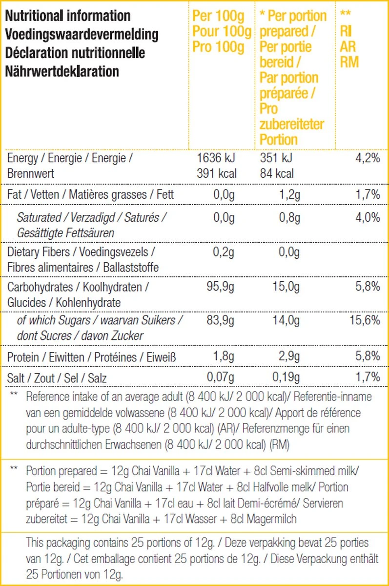 CHALO Vanilla Chai Latte - Indische Vegan Chai - Zwarte Assam Thee - 25 Porties/ 300GR 7 CHALO Vanilla Chai Latte - Indische Vegan Chai - Zwarte Assam Thee - 25 Porties/ 300GR - Afbeelding 5