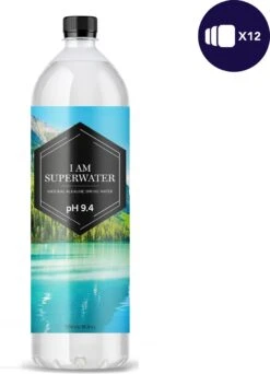 Alkaline Water PH 9.4 - 500ml 12-pack I Am Superwater X 3 - Alkalisch Bronwater 100% Natuurlijk (3 Trays) - Hoge Ph Waarde - Kangen Water - Basisch Water - Ontzurend Water - Ph 9 Plus - Spring Water - Basisch Dieet