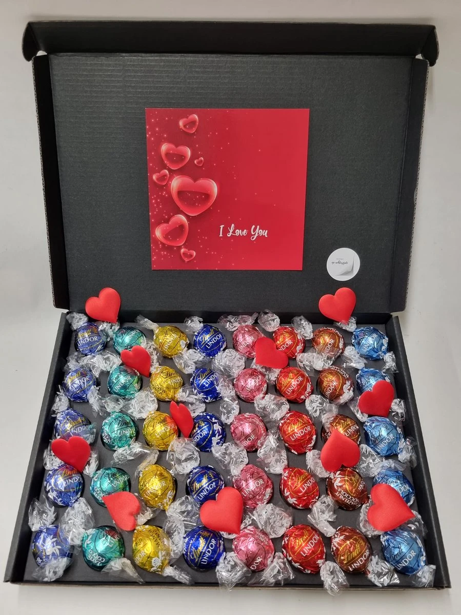 Chocolade Ballen Proeverij Pakket Groot | 40 Stuks Lindt Chocolade Met Mystery Card 'I Love You' Met Persoonlijke (video)boodschap | Chocoladepakket | Feestdagen Box | Chocolade Cadeau | Valentijnsdag | Verjaardag | Moederdag | Vaderdag 3 Chocolade Ballen Proeverij Pakket Groot | 40 Stuks Lindt Chocolade Met Mystery Card 'I Love You' Met Persoonlijke (video)boodschap | Chocoladepakket | Feestdagen Box | Chocolade Cadeau | Valentijnsdag | Verjaardag | Moederdag | Vaderdag