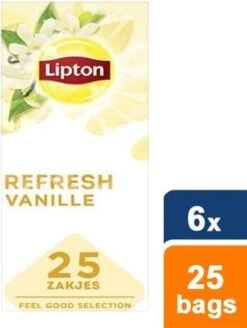 Lipton - Feel Good Selection Zwarte Thee Vanille - 6x 25 Zakjes