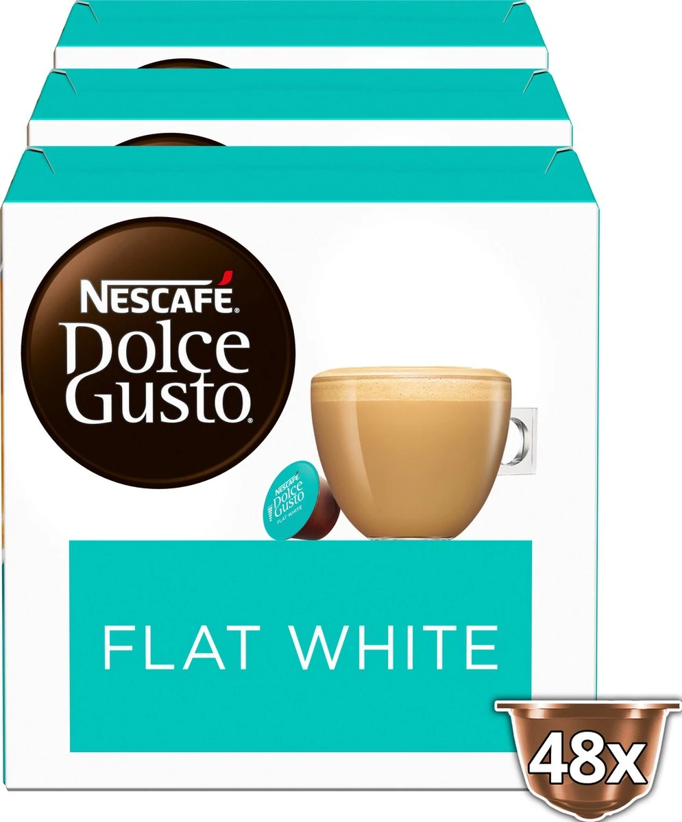 Nescafé Dolce Gusto Flat White Capsules - 48 Koffiecups 4 Nescafé Dolce Gusto Flat White Capsules - 48 Koffiecups - Afbeelding 2